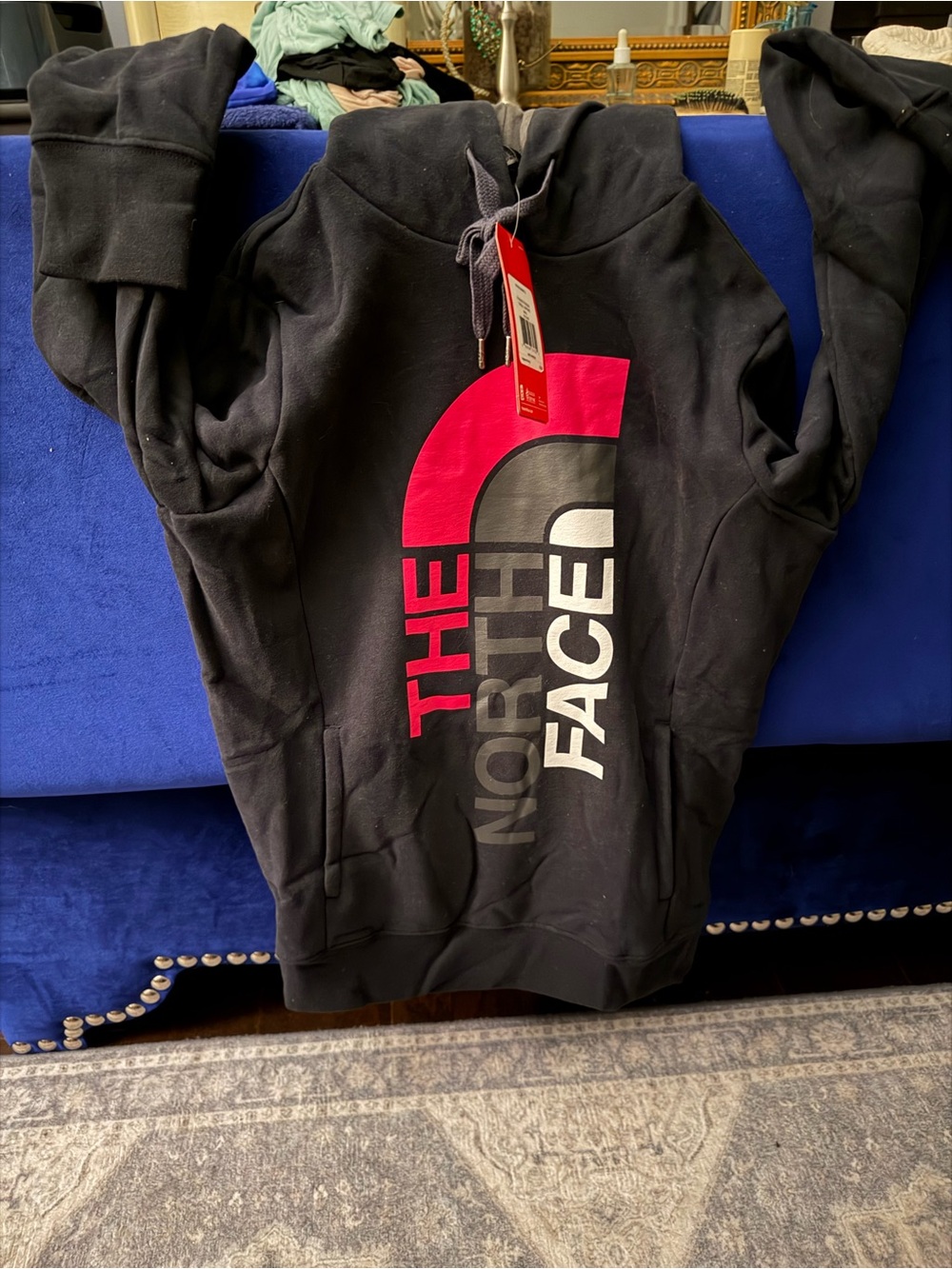 The North Face Hoodie with Pink Logo